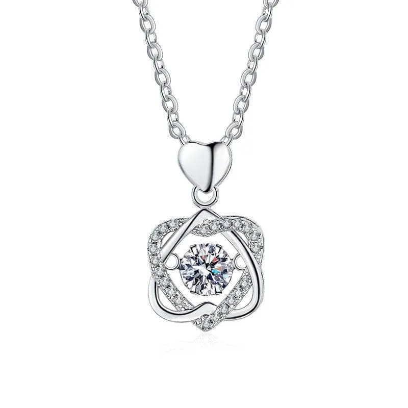 0.5 Ct Diamond Beating Heart Necklace