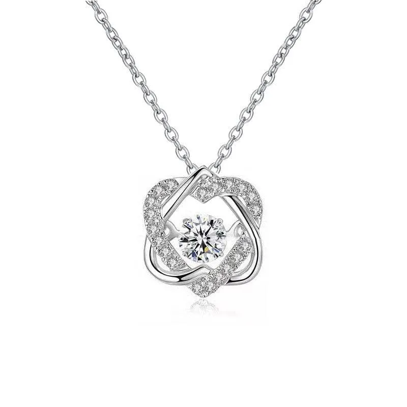 0.5 Ct Diamond Beating Heart Necklace