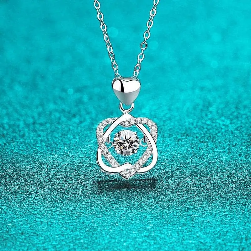 0.5 Ct Diamond Beating Heart Necklace