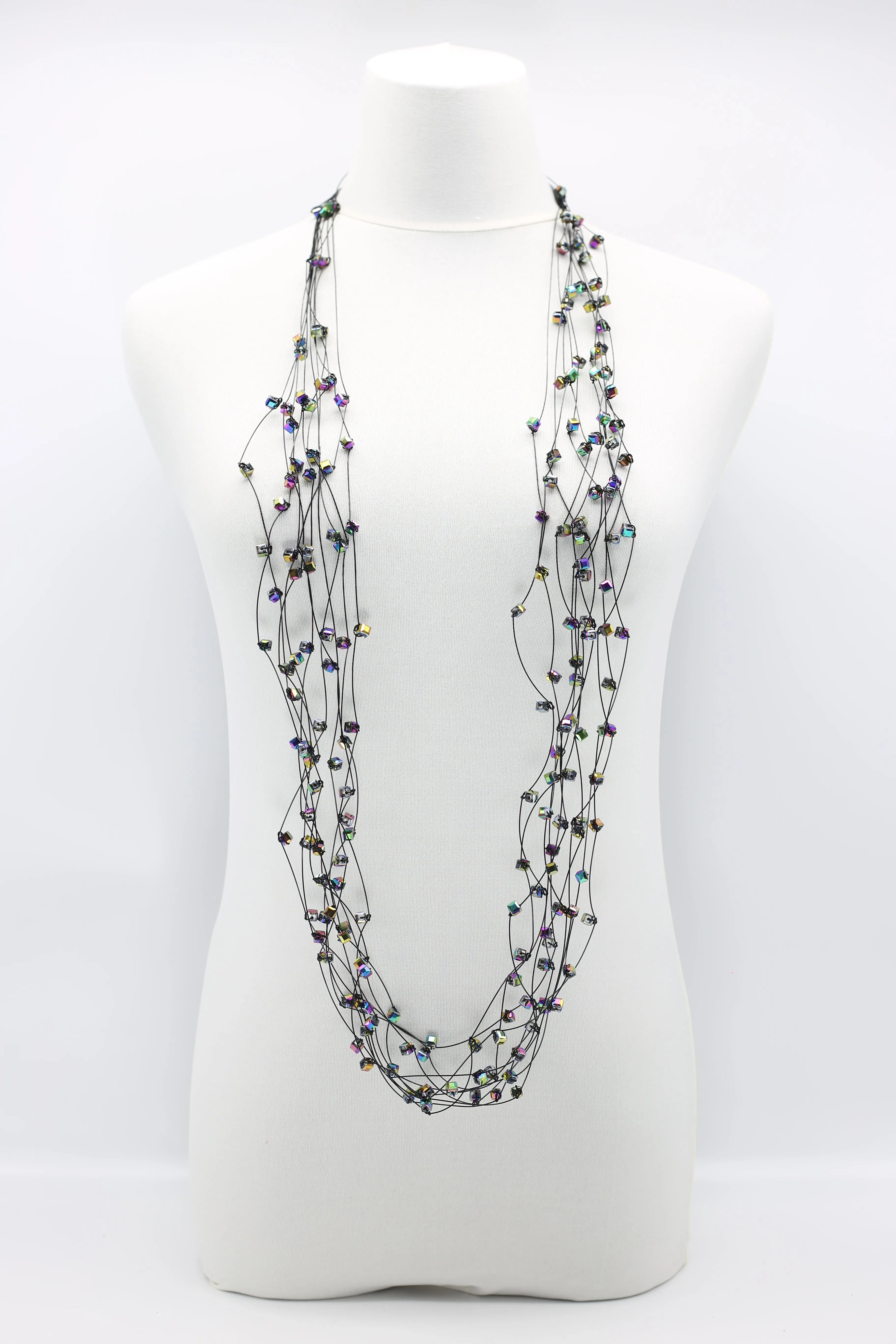 10-stand Crystal Knotted Necklaces