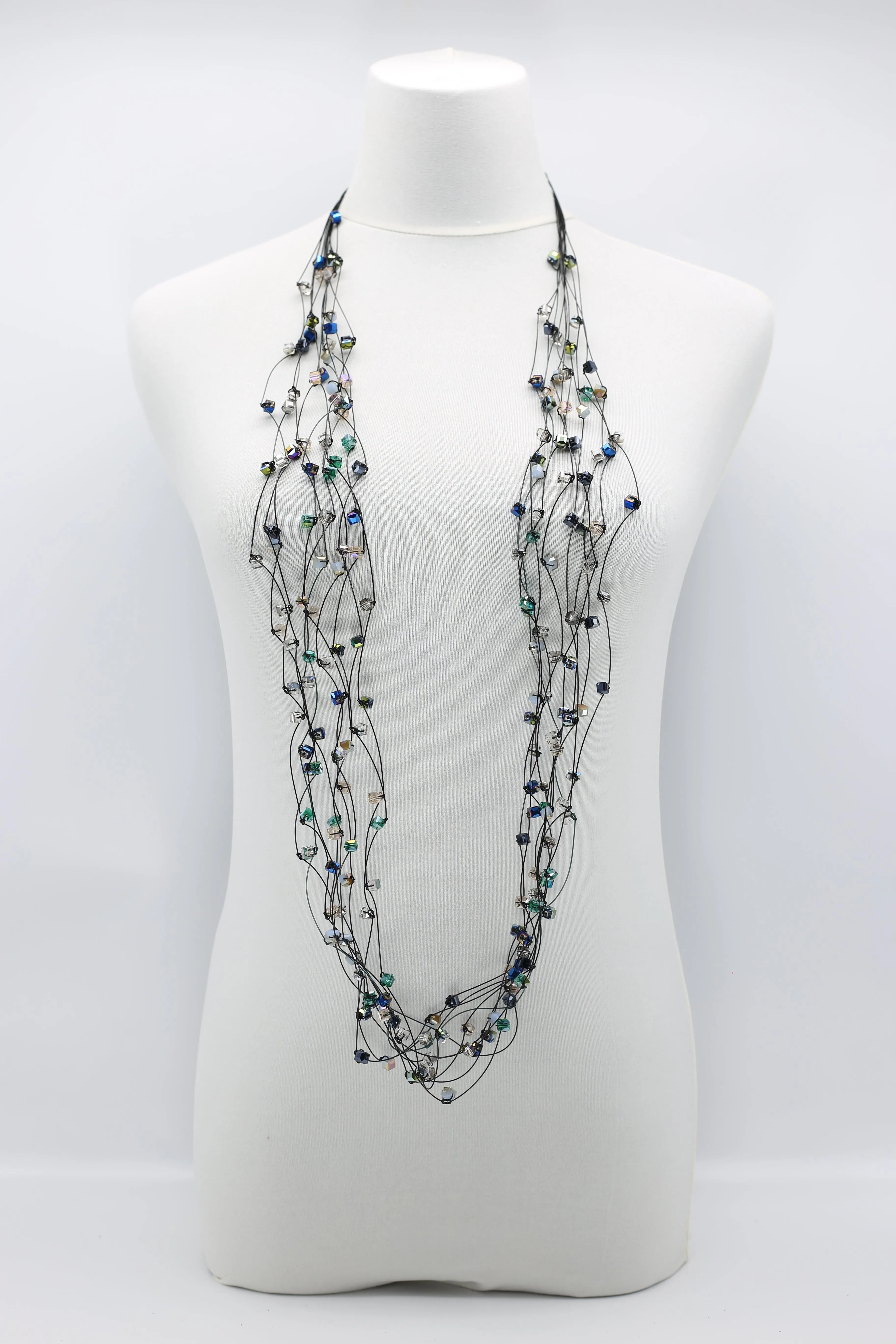 10-stand Crystal Knotted Necklaces