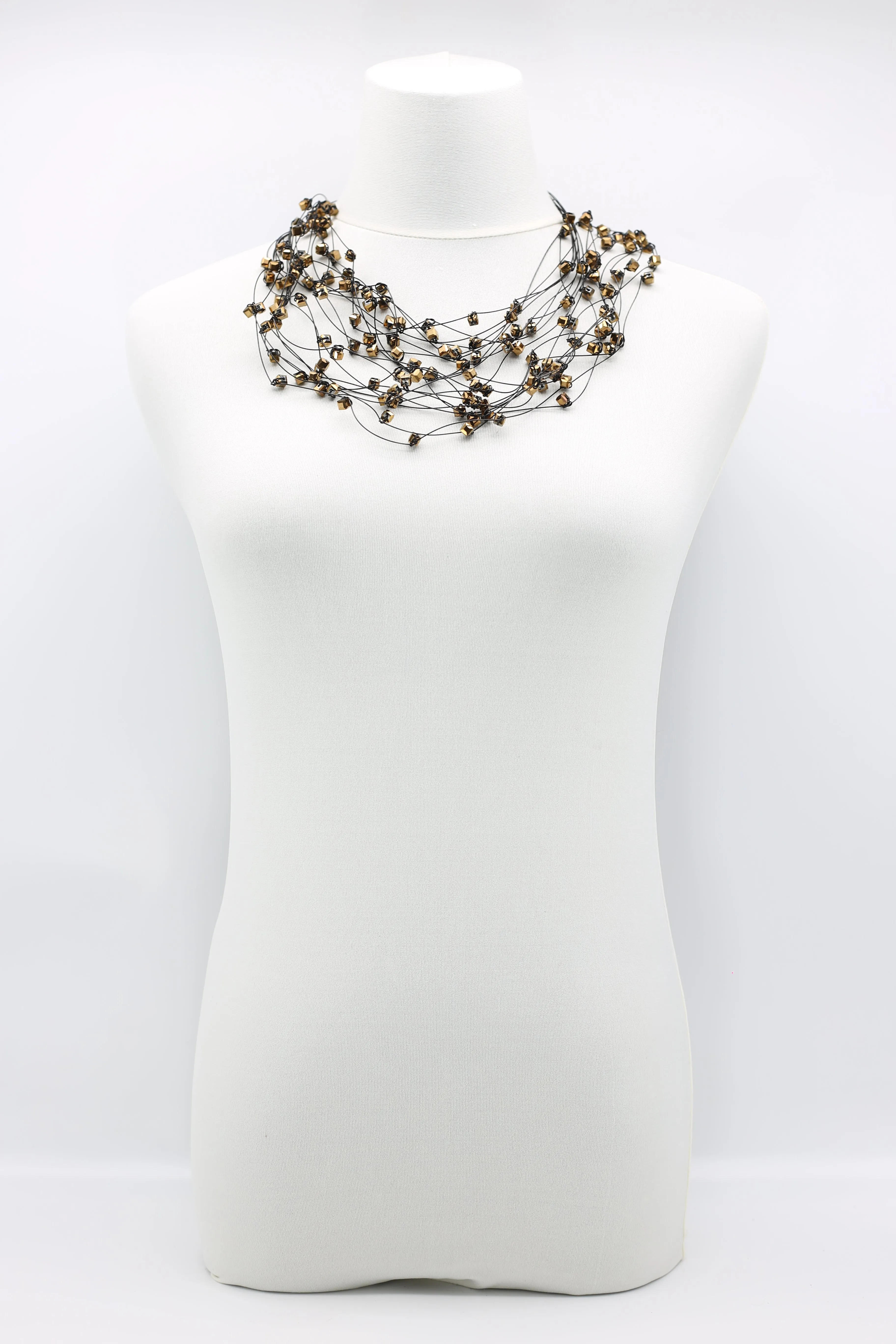 10-stand Crystal Knotted Necklaces