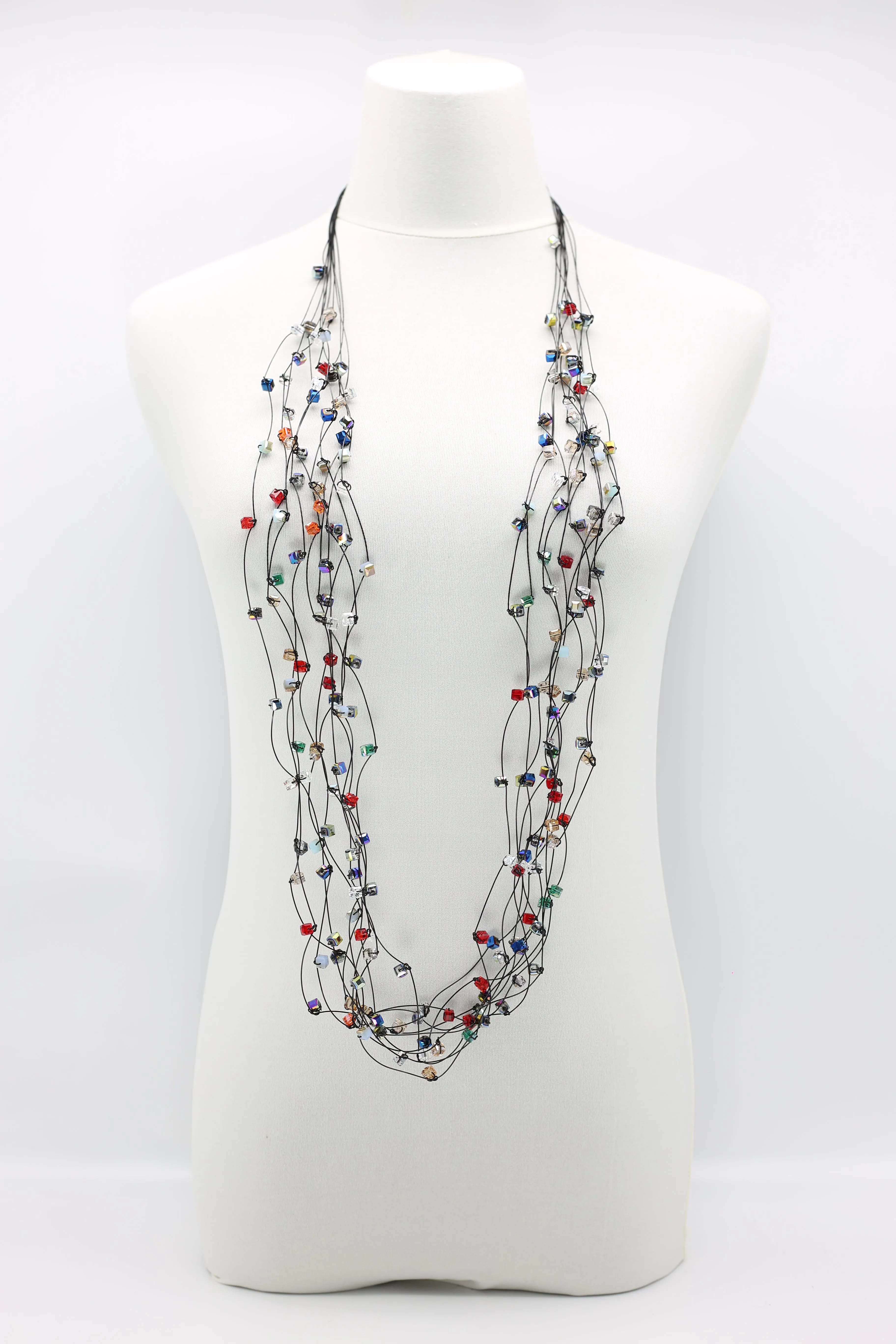 10-stand Crystal Knotted Necklaces