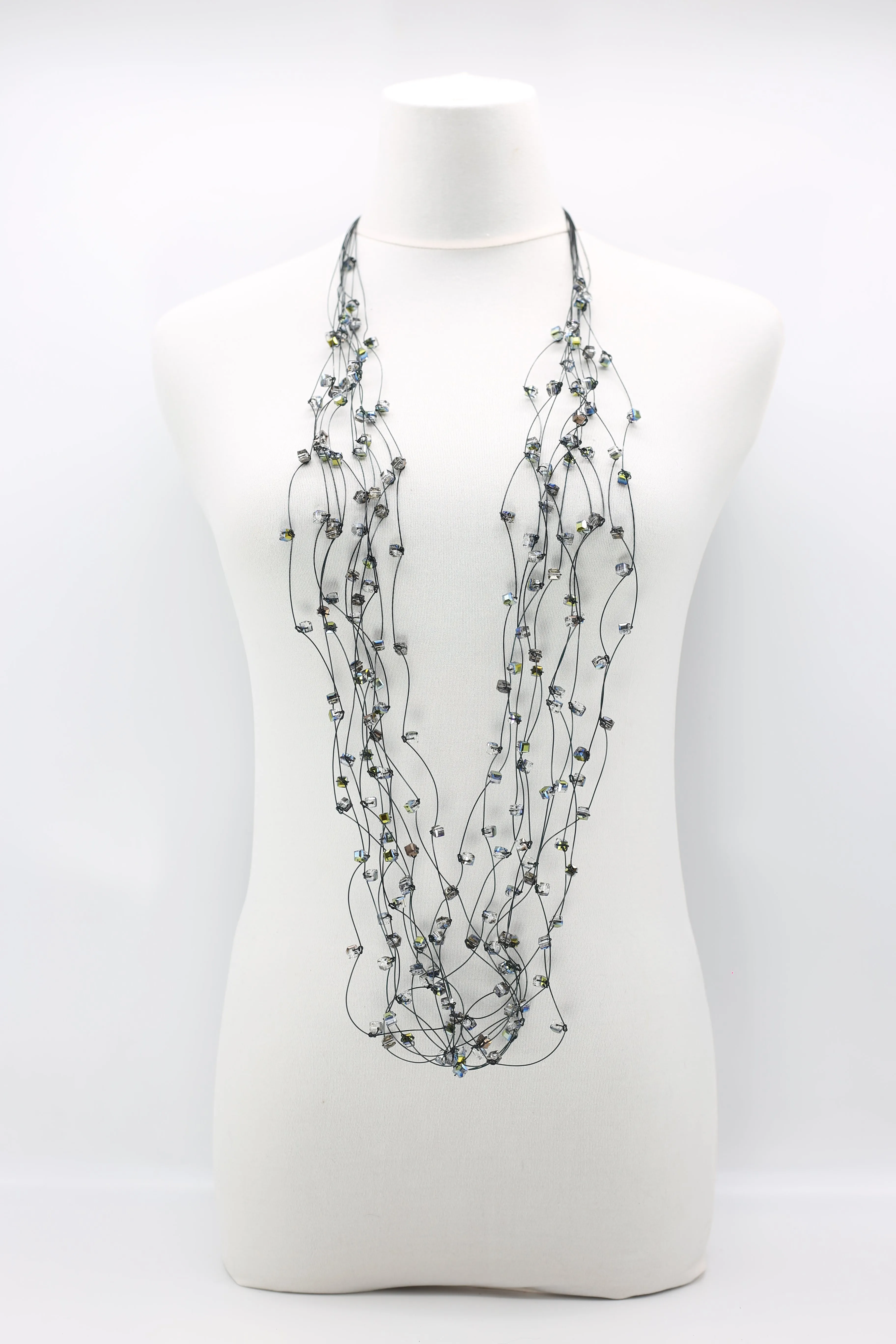10-stand Crystal Knotted Necklaces