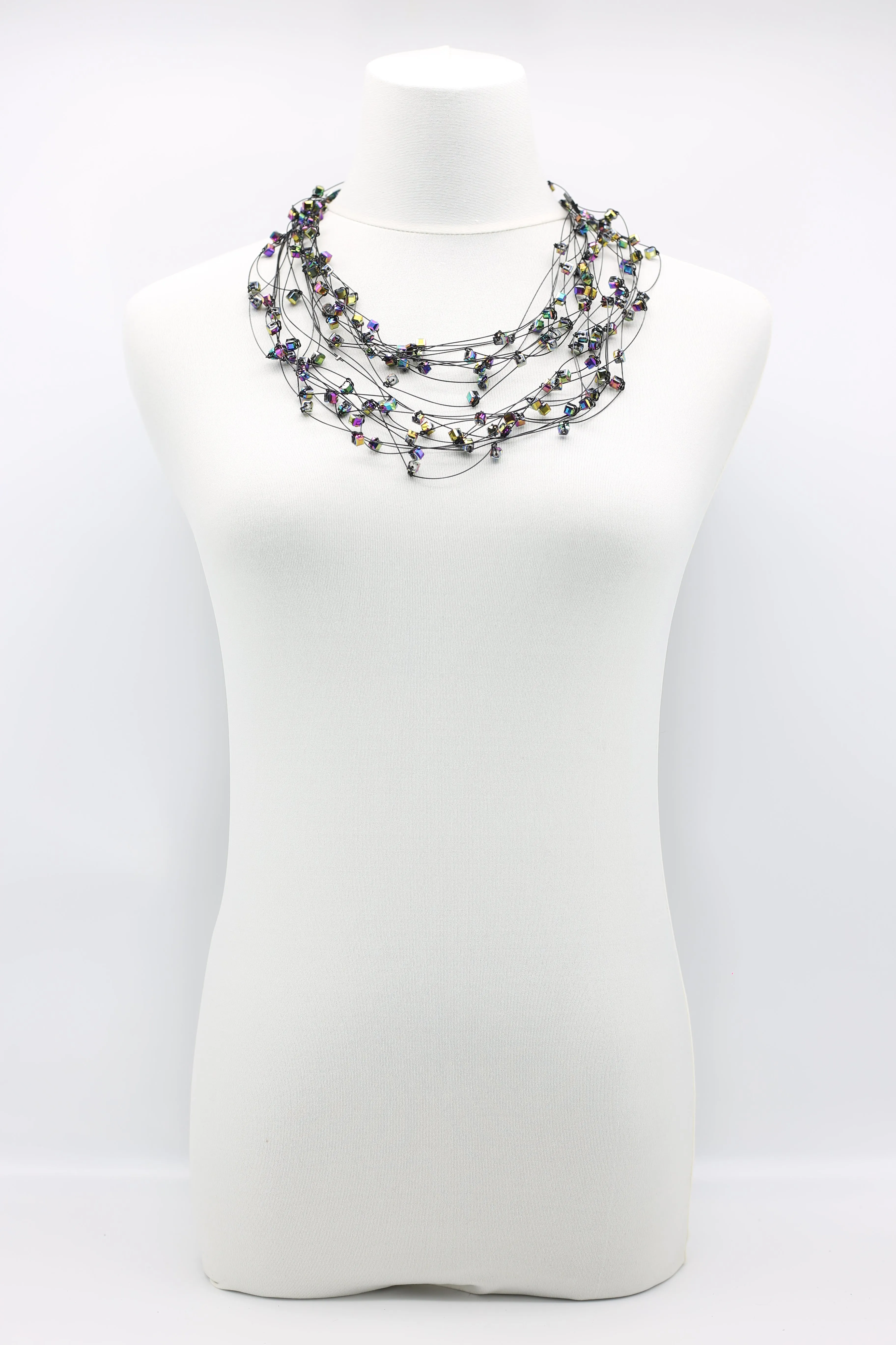 10-stand Crystal Knotted Necklaces