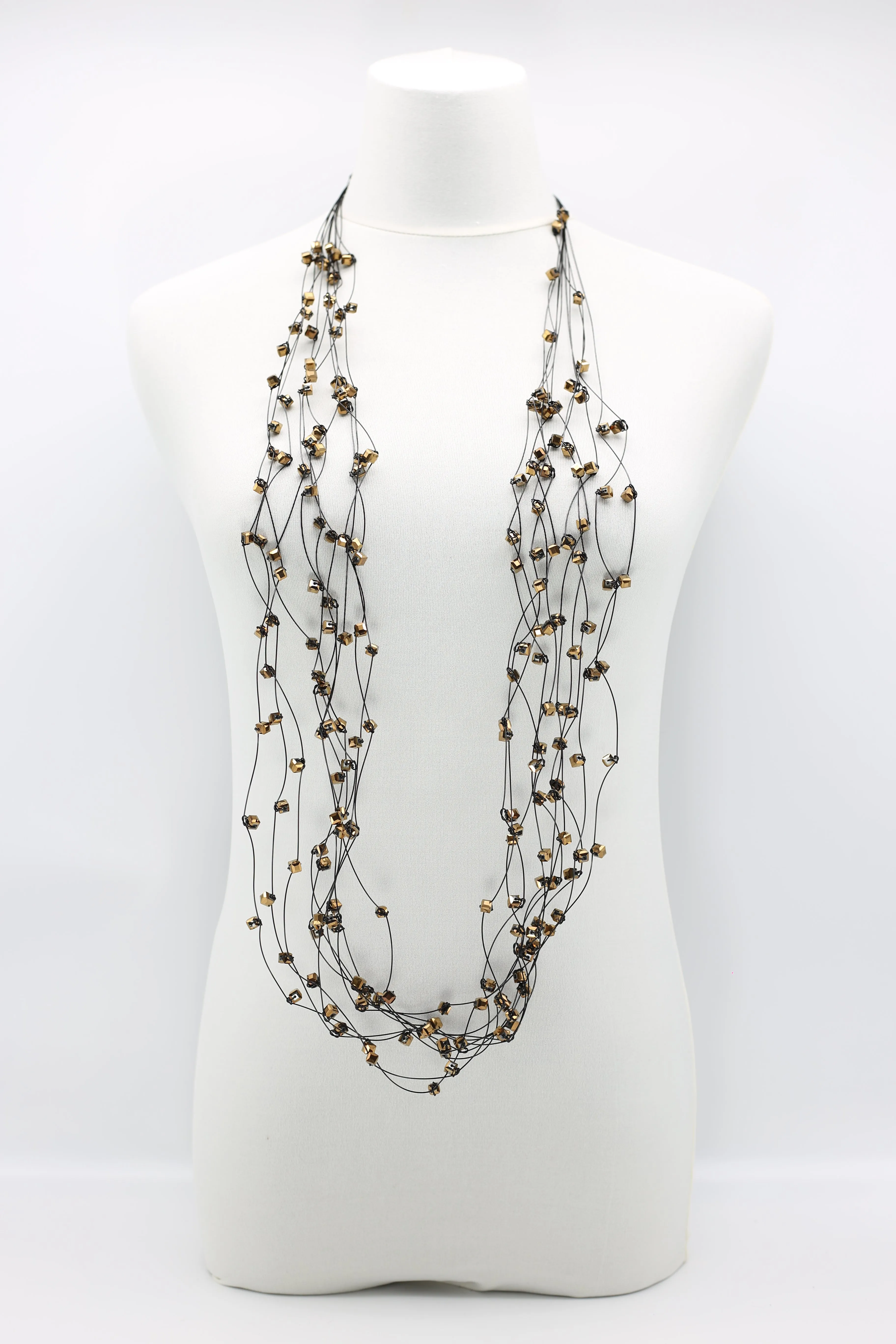 10-stand Crystal Knotted Necklaces