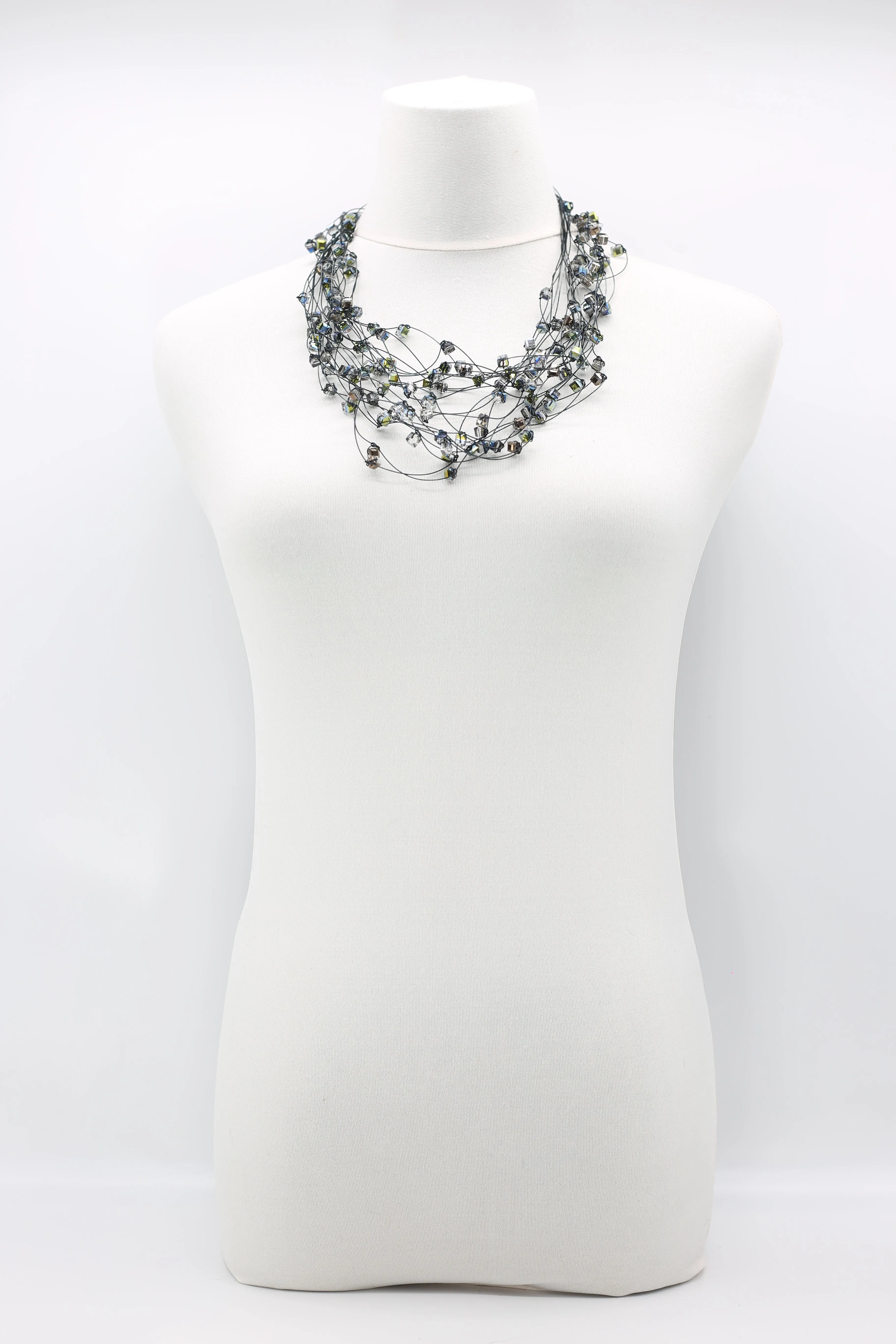 10-stand Crystal Knotted Necklaces