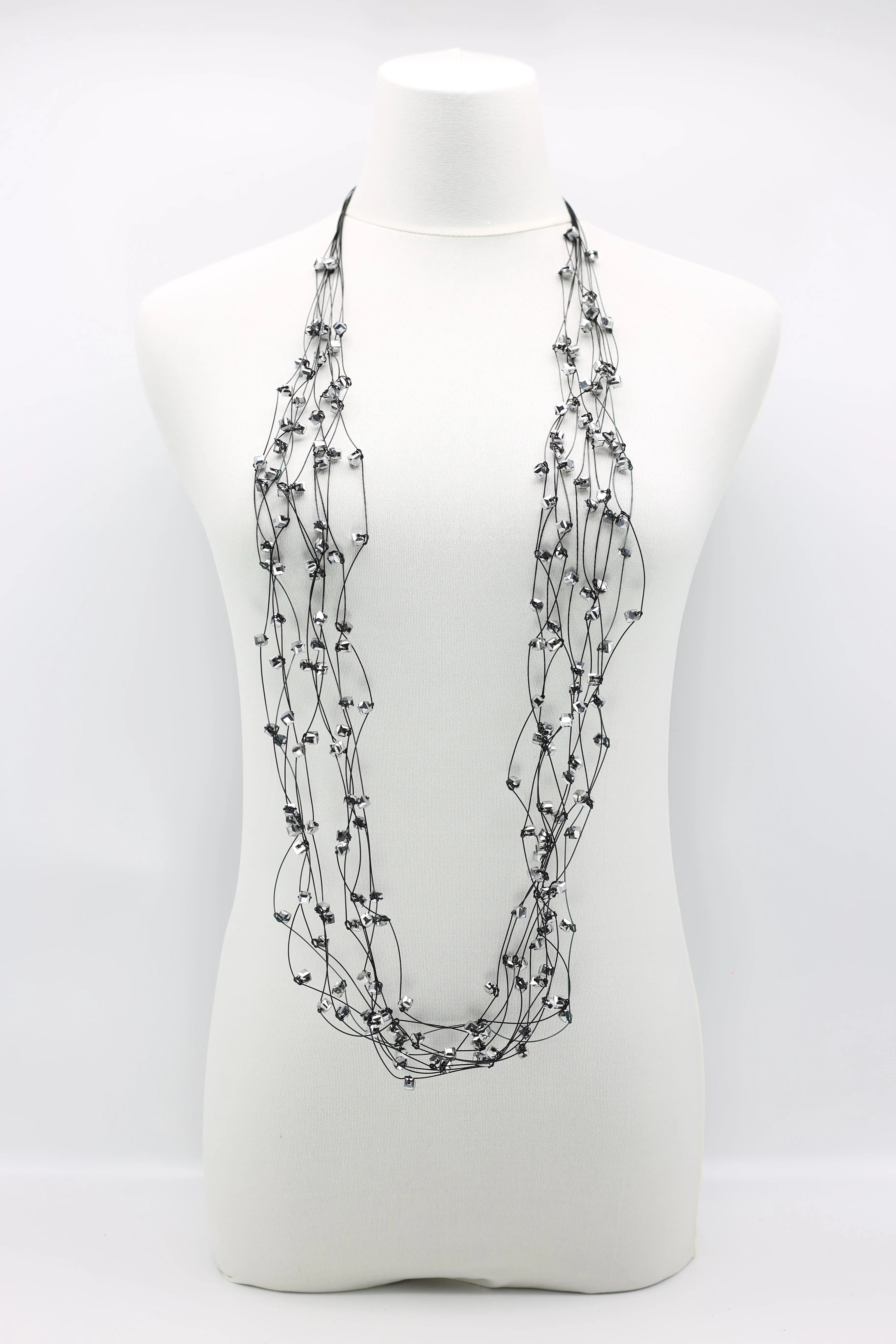 10-stand Crystal Knotted Necklaces