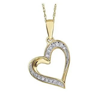 10K Yellow Gold (0.05ct) Diamond Heart Pendant