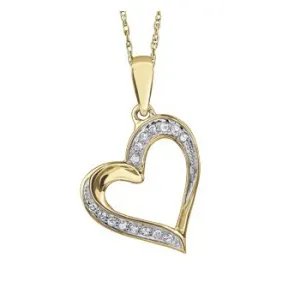10K Yellow Gold (0.05ct) Diamond Heart Pendant