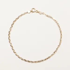 10K Yellow Gold Braided S Link Bracelet | 1.62mm | 7"