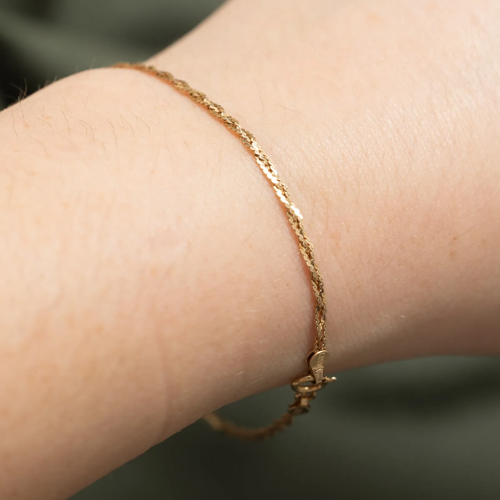 10K Yellow Gold Braided S Link Bracelet | 1.62mm | 7"