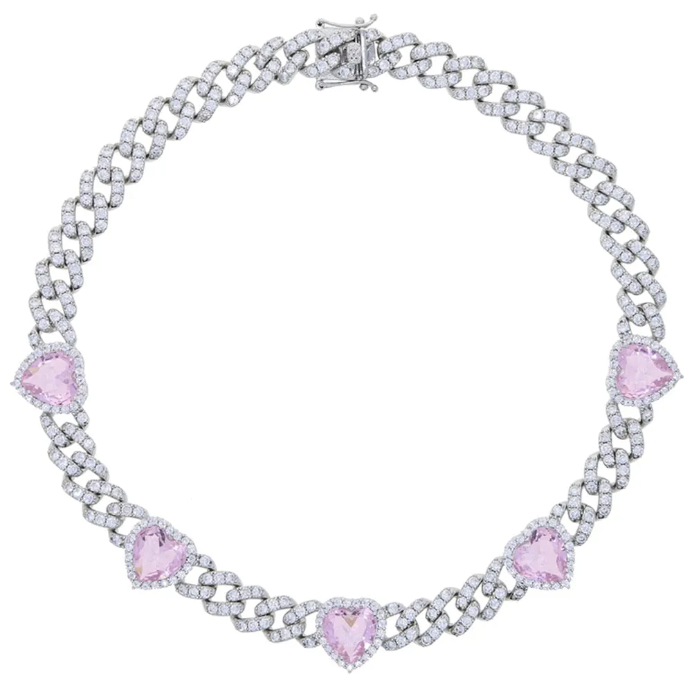 12mm Miami Cuban Link Chain Hearts choker (buy one get one FREE)