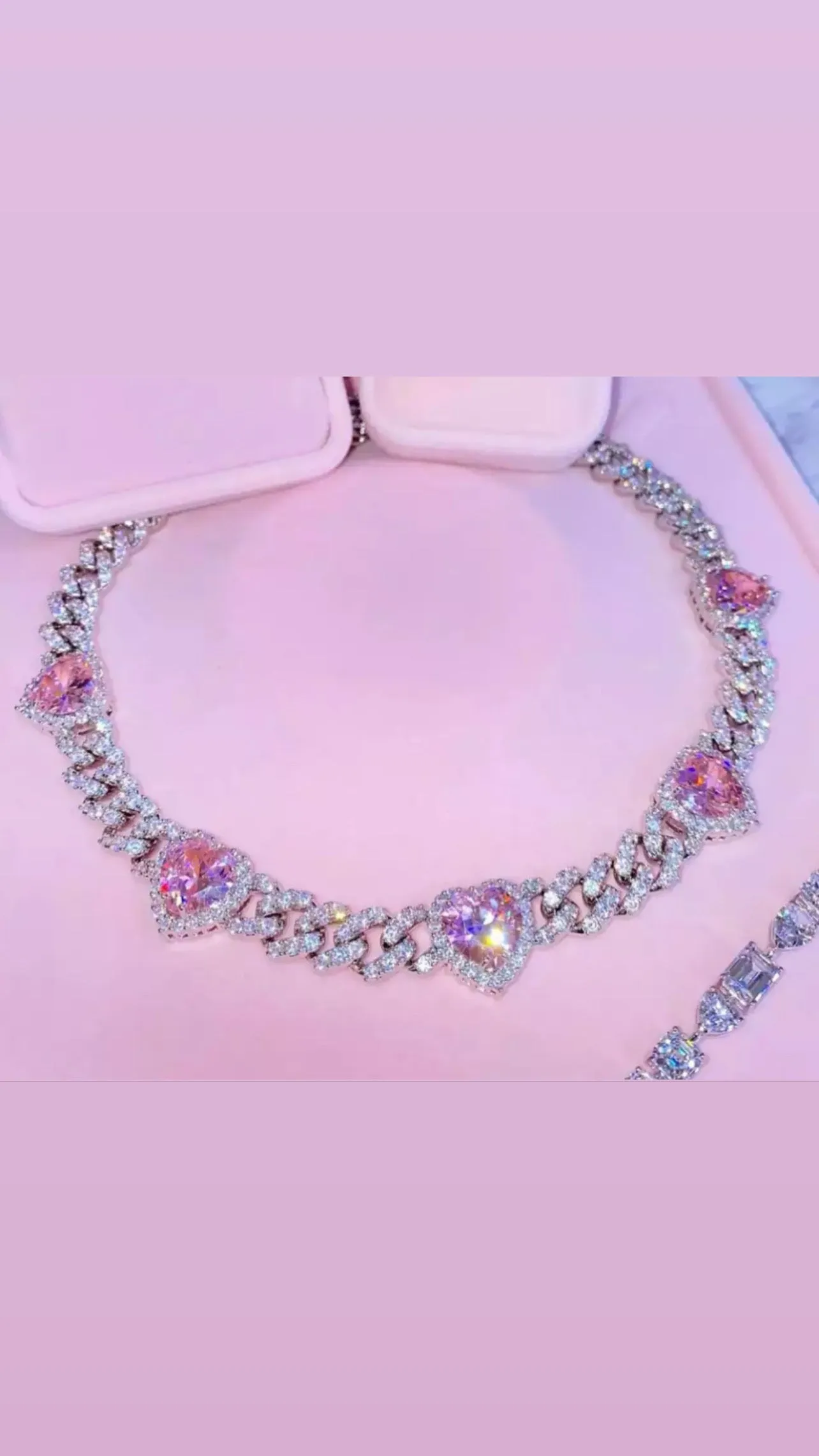 12mm Miami Cuban Link Chain Hearts choker (buy one get one FREE)