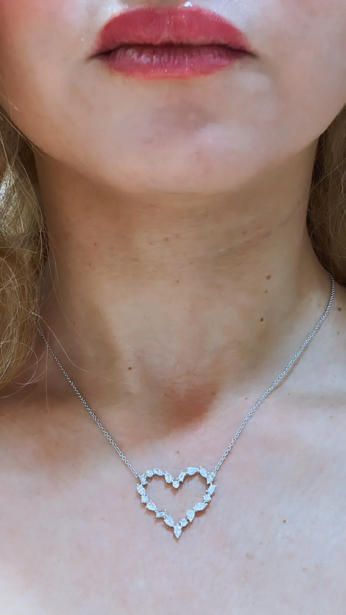 1.32ct tw Diamond Mixed Shaped Heart Necklace