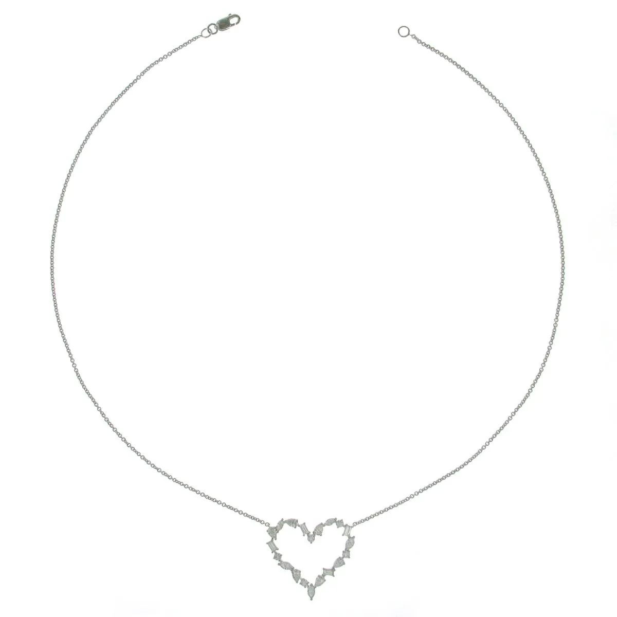 1.32ct tw Diamond Mixed Shaped Heart Necklace