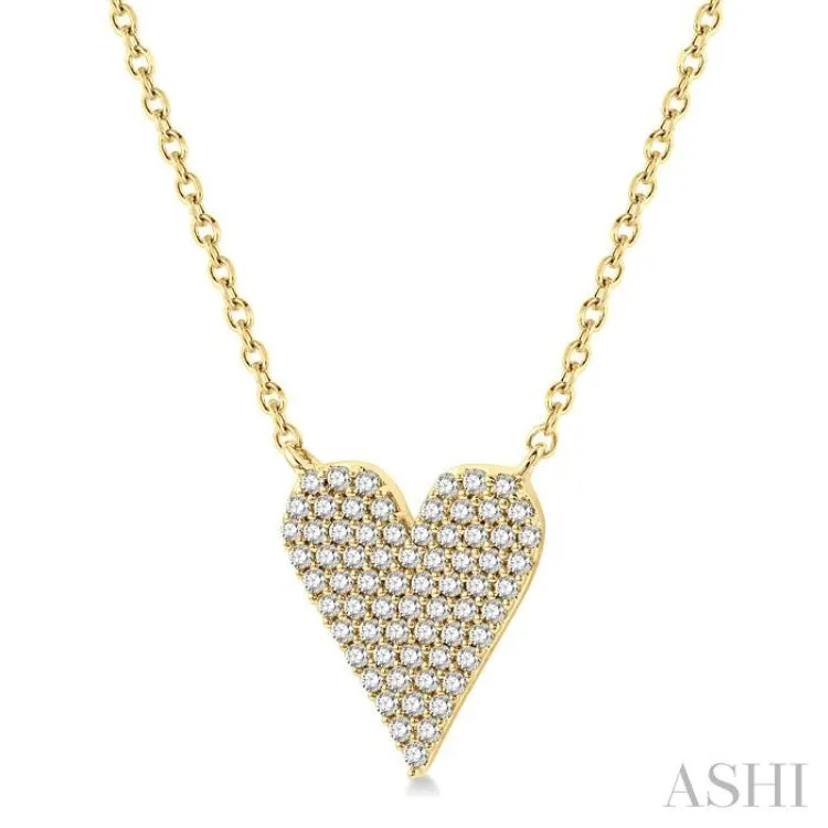 1/4 ctw Heart Charm Round Cut Diamond Fashion Pendant in 10K Yellow Gold