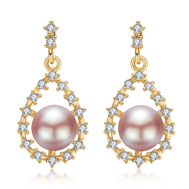 14K Gold Filled Natural Freshwater Pearl Drop Earrings