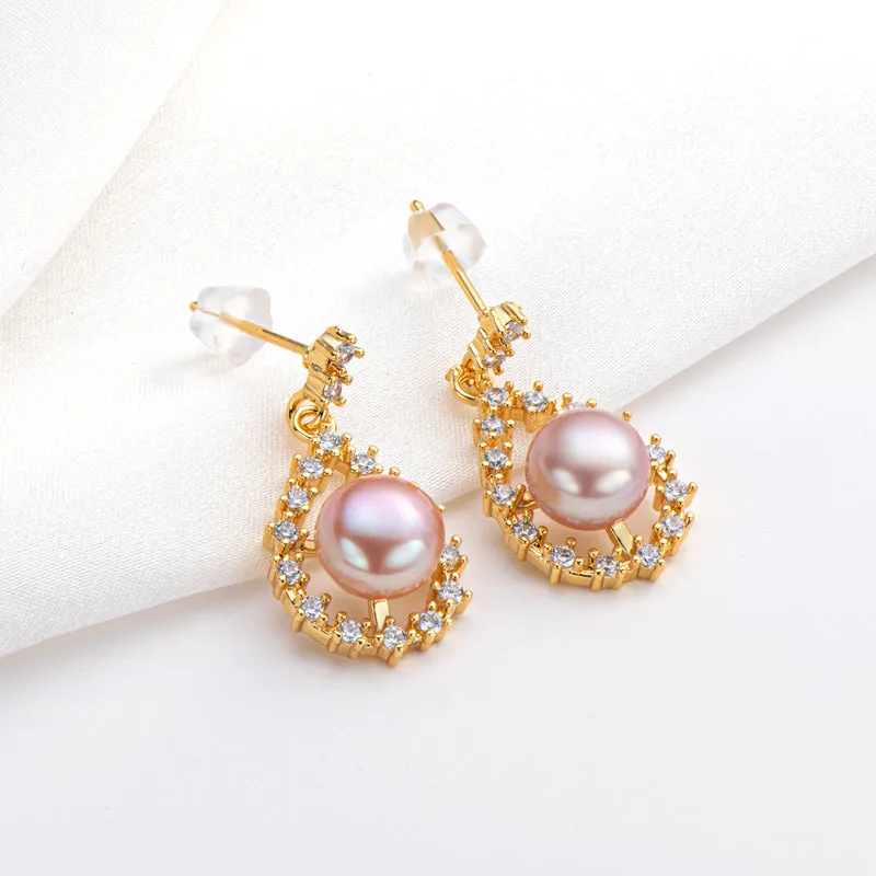 14K Gold Filled Natural Freshwater Pearl Drop Earrings