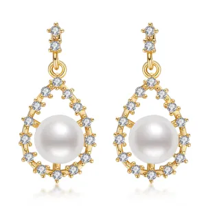 14K Gold Filled Natural Freshwater Pearl Drop Earrings