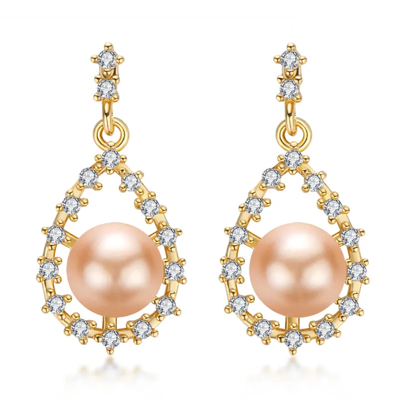 14K Gold Filled Natural Freshwater Pearl Drop Earrings