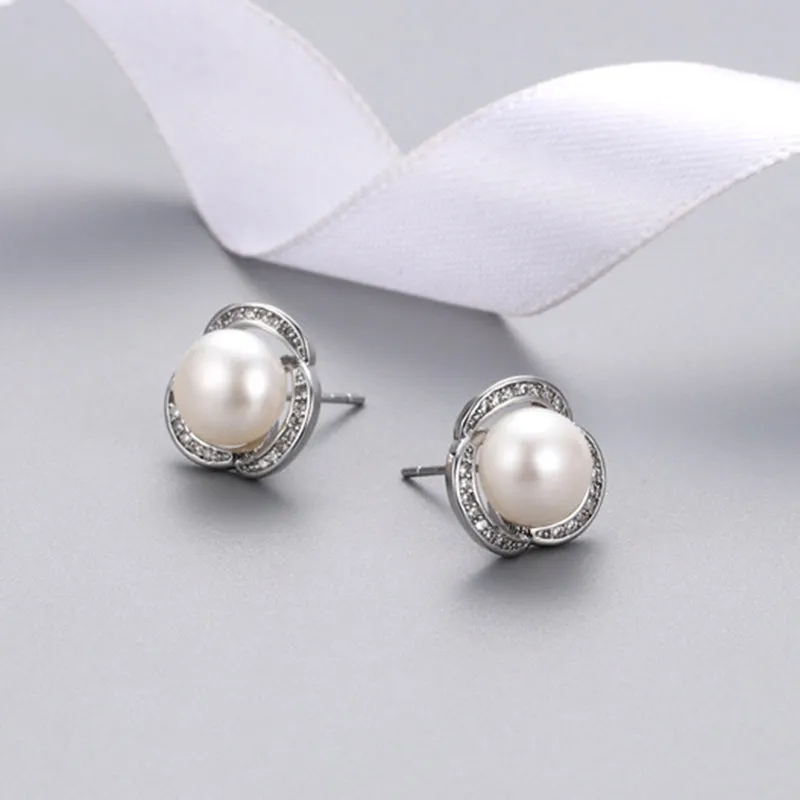 14K Gold Filled Natural Freshwater Pearl Stud Earrings