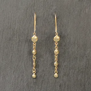 14k Gold Nugget Dangle Earrings