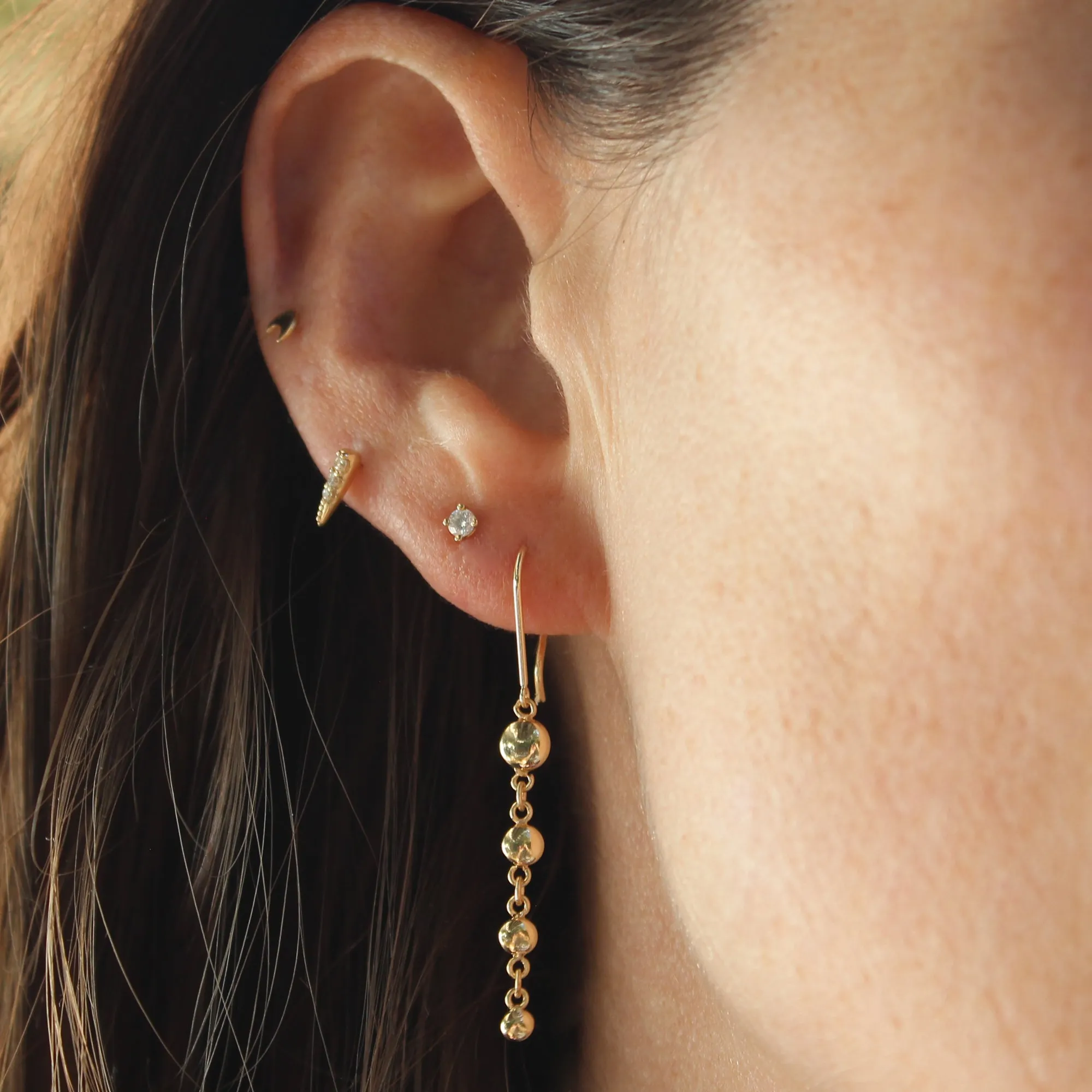 14k Gold Nugget Dangle Earrings