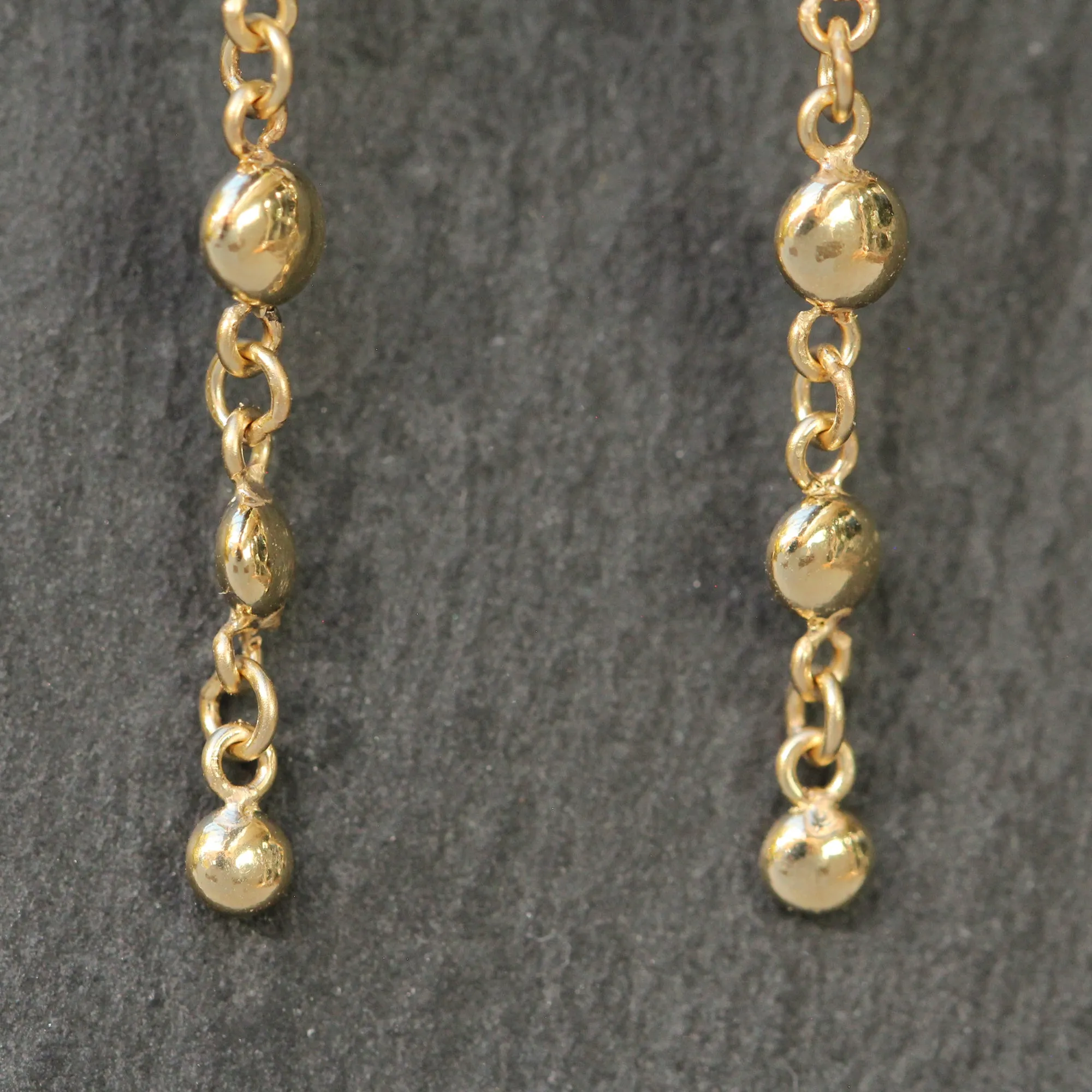 14k Gold Nugget Dangle Earrings
