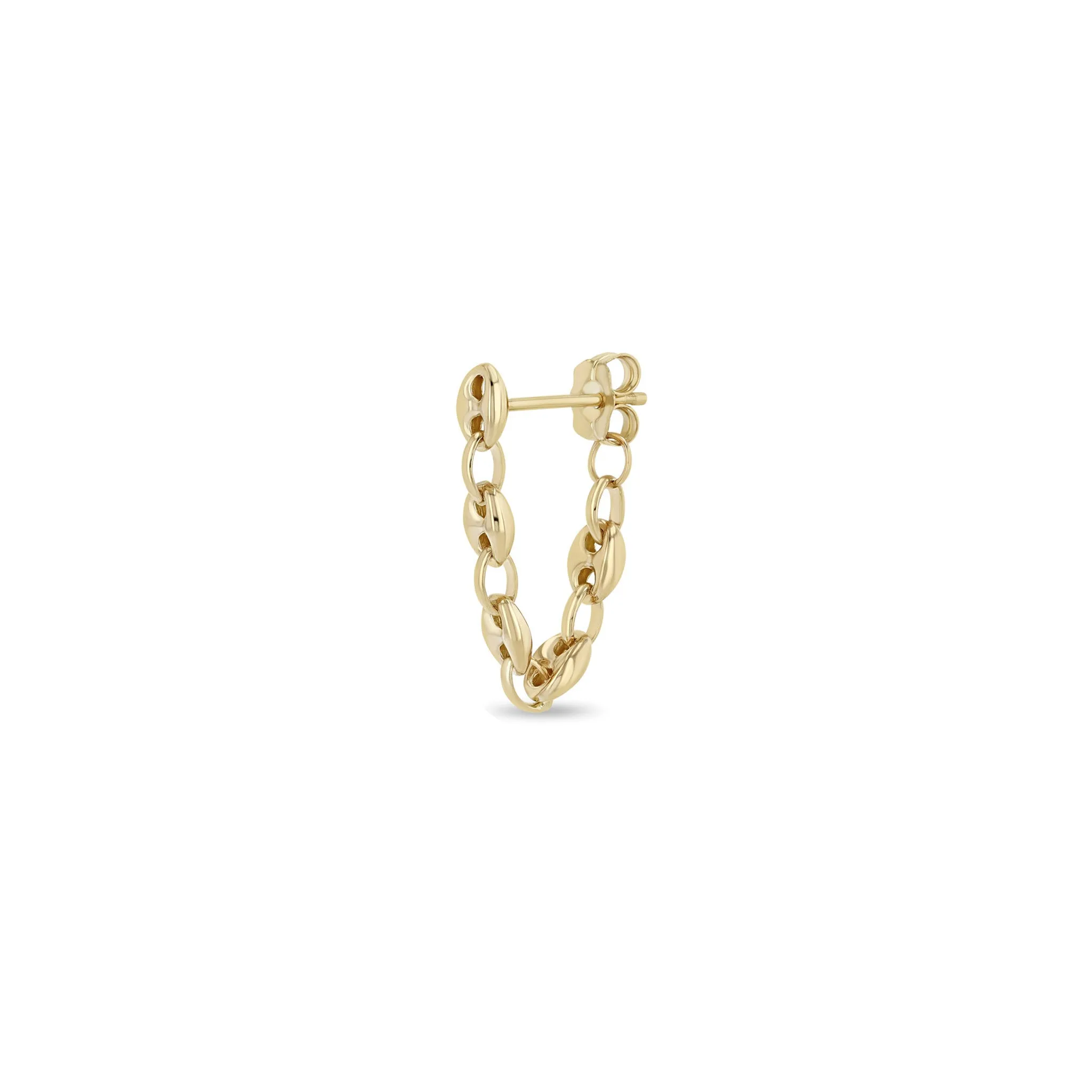 14k Gold Small Mariner Chain Huggie Earrings
