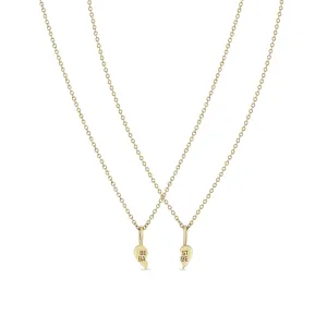 14k Itty Bitty BEST BABE Necklace Set