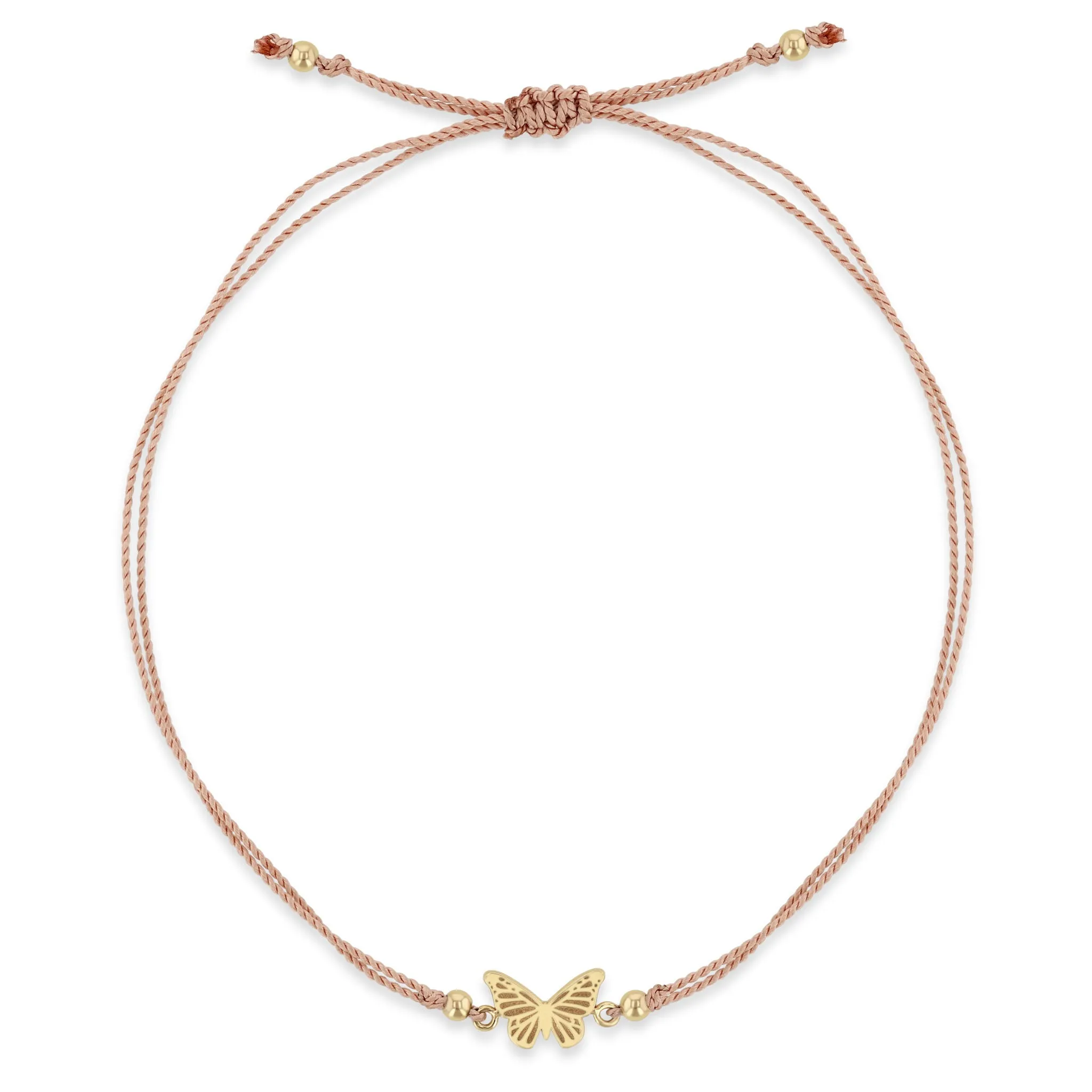 14k Midi Bitty Butterfly Cord Bracelet