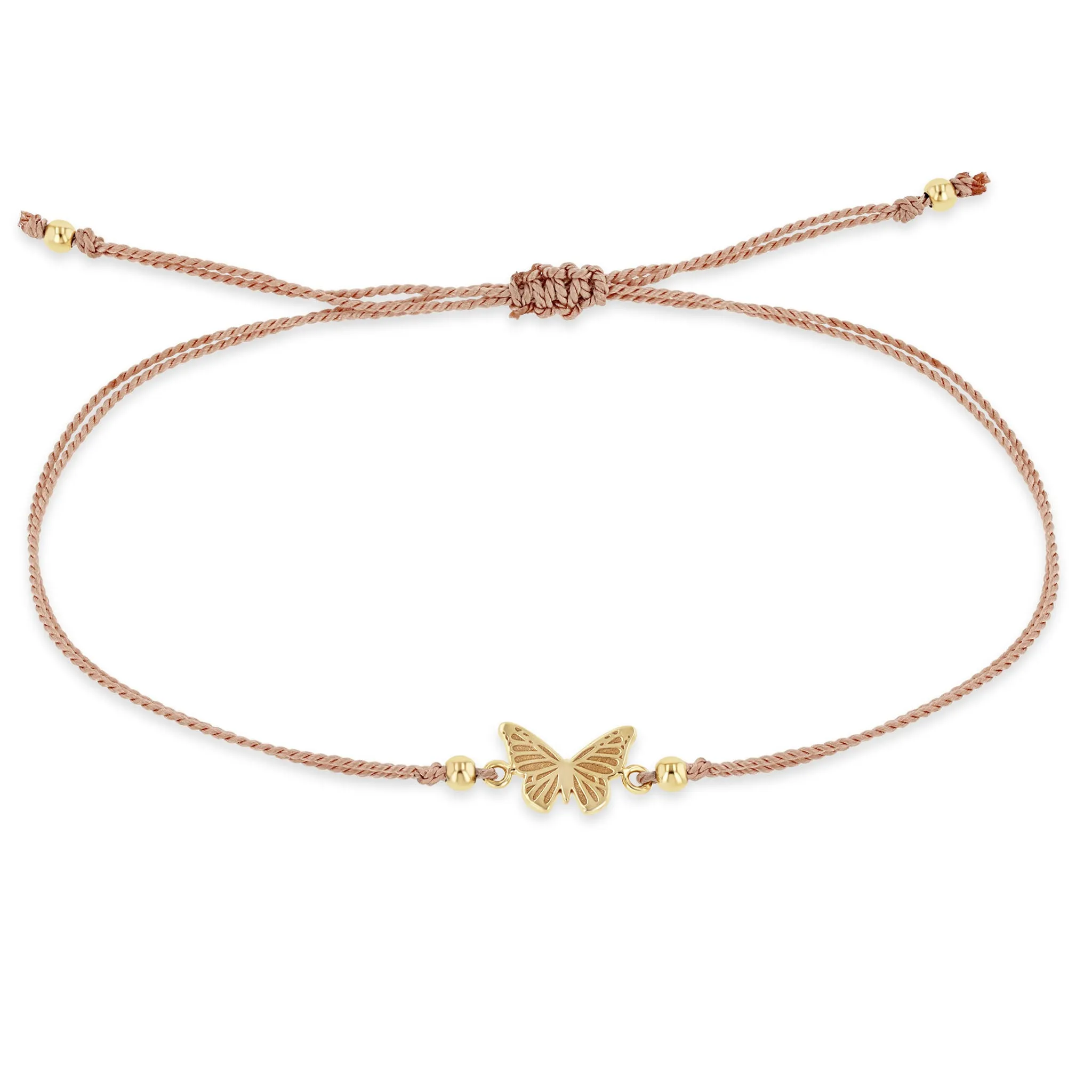 14k Midi Bitty Butterfly Cord Bracelet