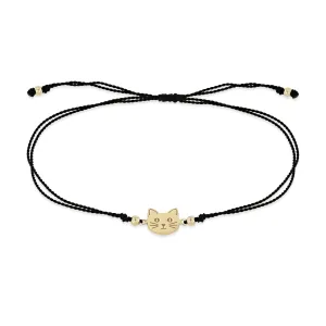 14k Midi Bitty Cat Cord Bracelet