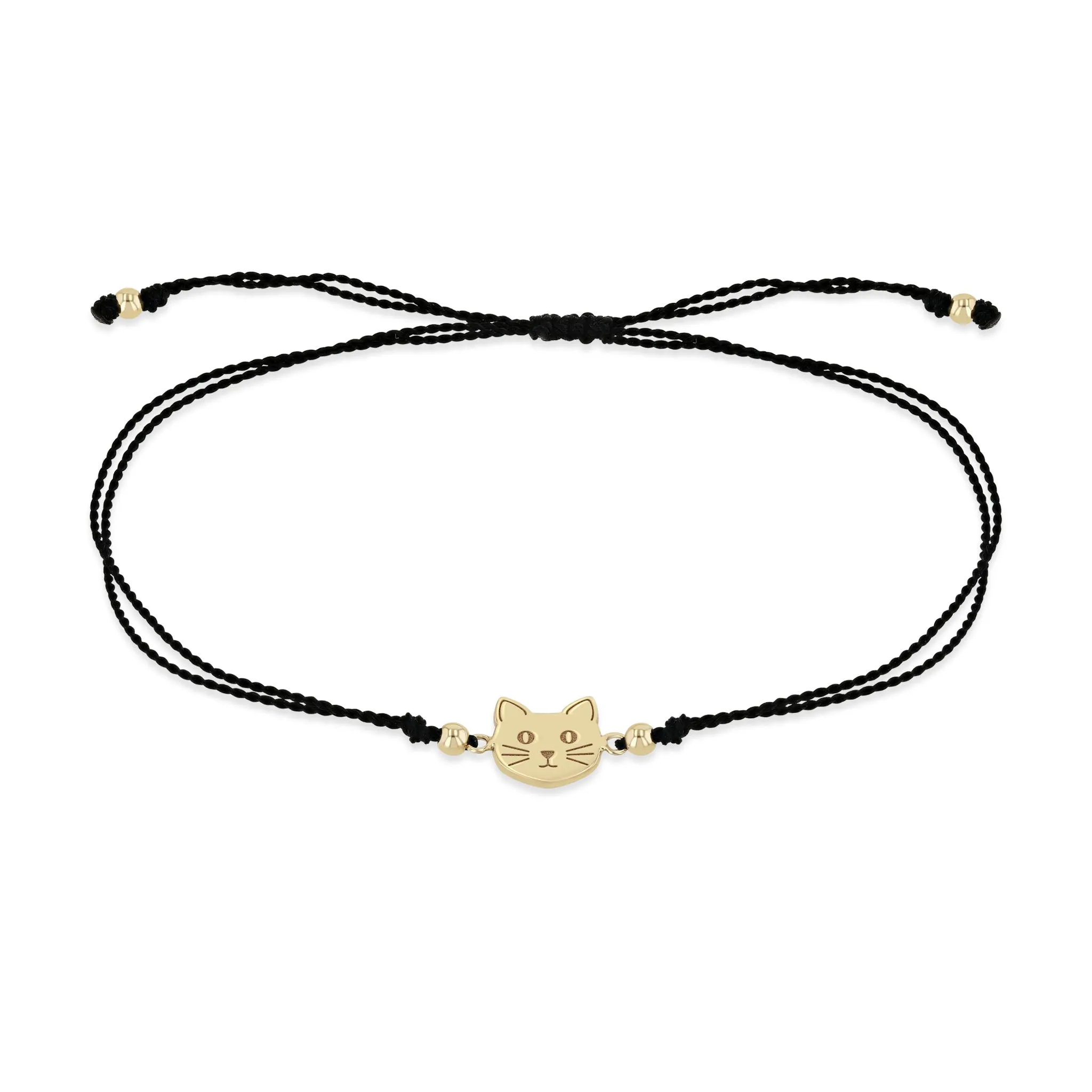 14k Midi Bitty Cat Cord Bracelet