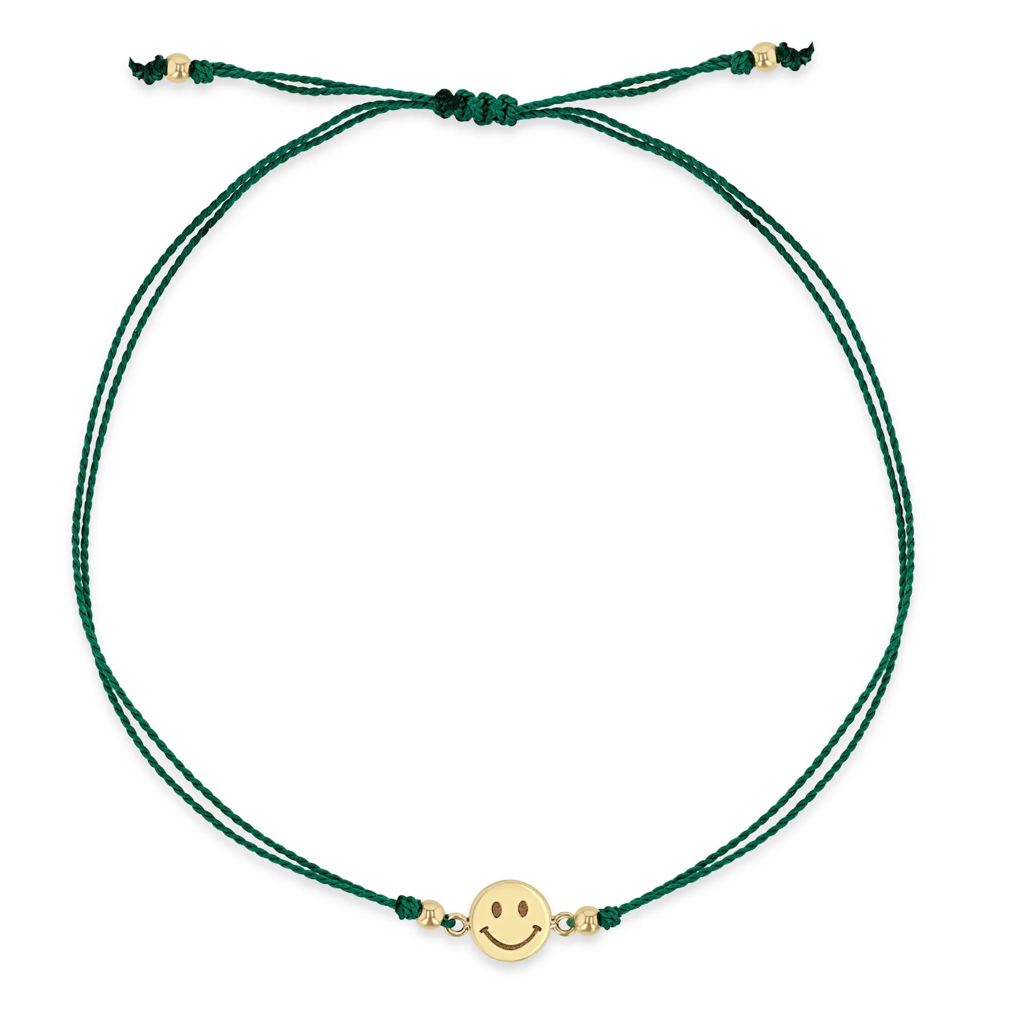 14k Midi Bitty Smiley Face Cord Bracelet