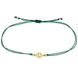 14k Midi Bitty Smiley Face Cord Bracelet