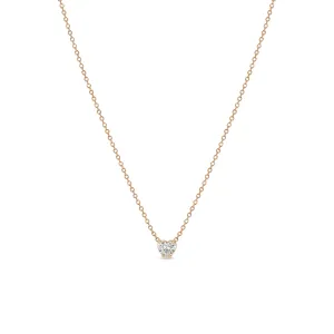 14k Prong Heart Shaped Diamond Necklace