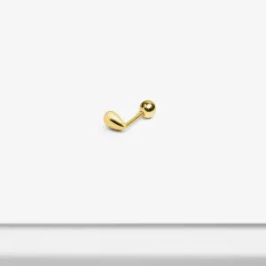 14k Solid Gold Small Water Drop Stud Earring