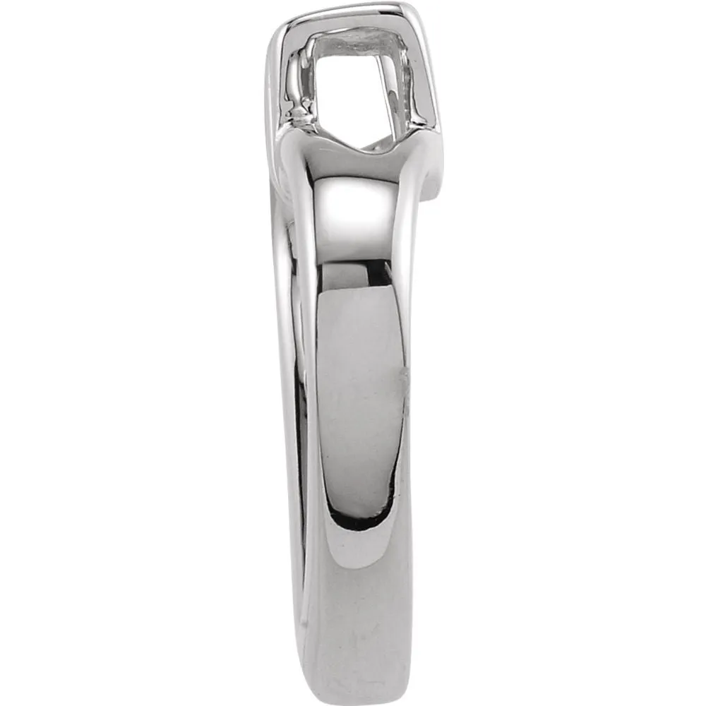 14k White Gold 19.5x18.25mm Heart Pendant Enhancer