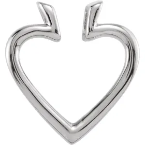 14k White Gold 19.5x18.25mm Heart Pendant Enhancer