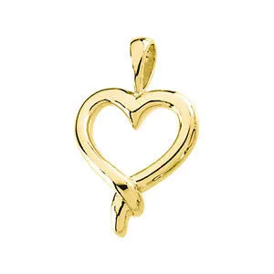 14k White Gold Heart Pendant