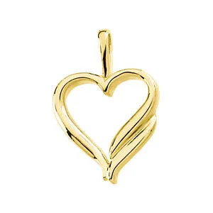 14k White Gold Heart Pendant
