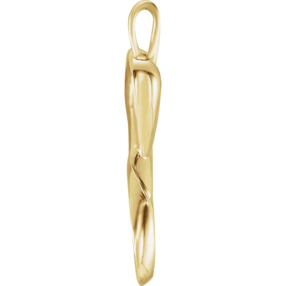 14k Yellow Gold 32.5x12.75mm Heart Pendant