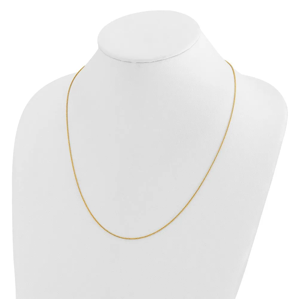 14k Yellow Gold Adjustable .95mm Dimond-cut Wheat Chain