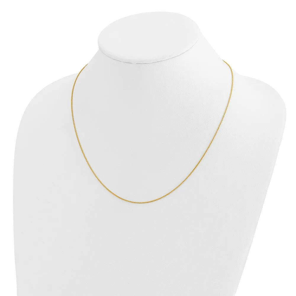 14k Yellow Gold Adjustable .95mm Dimond-cut Wheat Chain