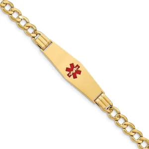 14K Yellow Gold Curb Link Medical ID Bracelet