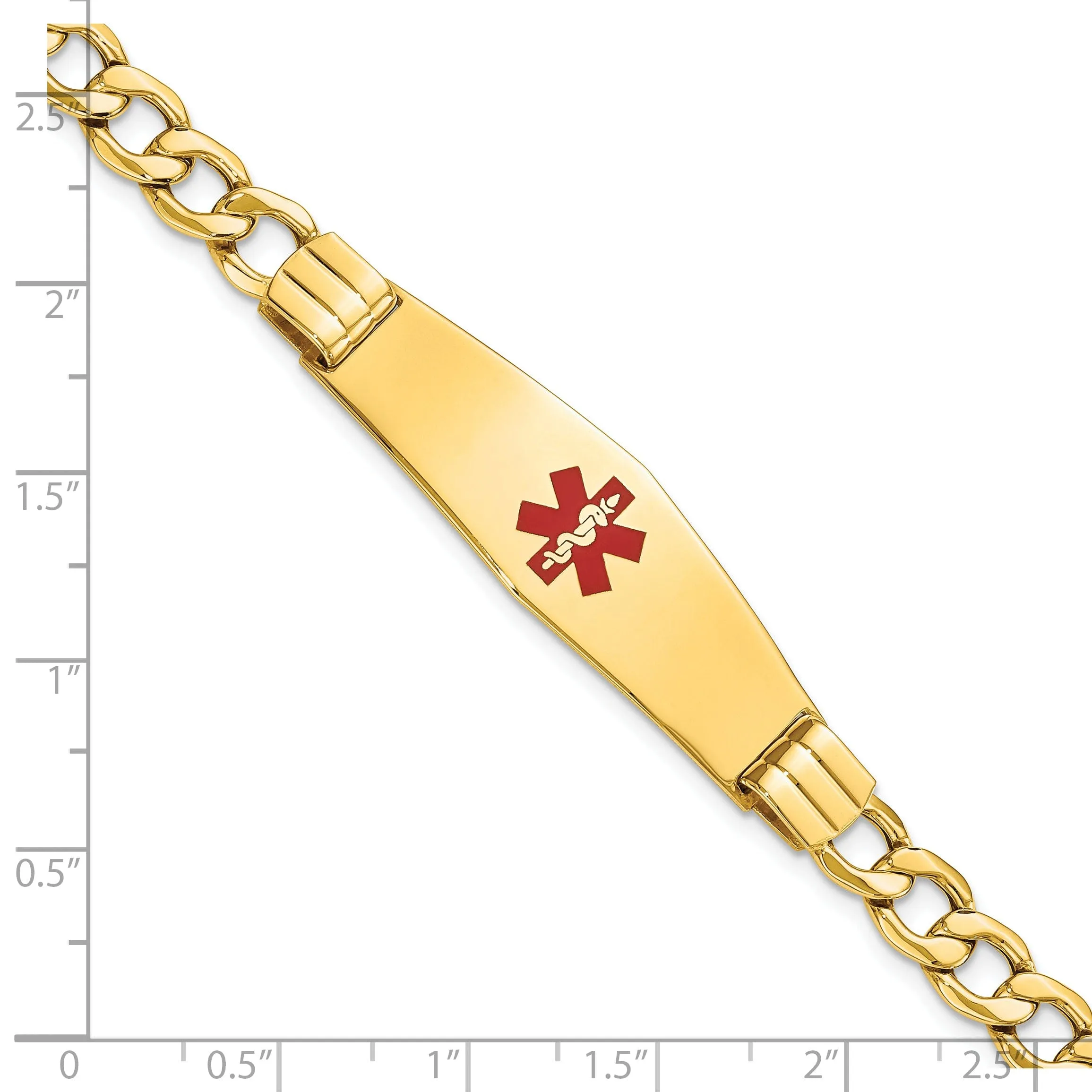 14K Yellow Gold Curb Link Medical ID Bracelet