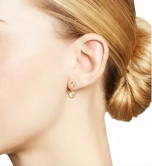 14K Yellow Gold Earrings with Ear Jacket
