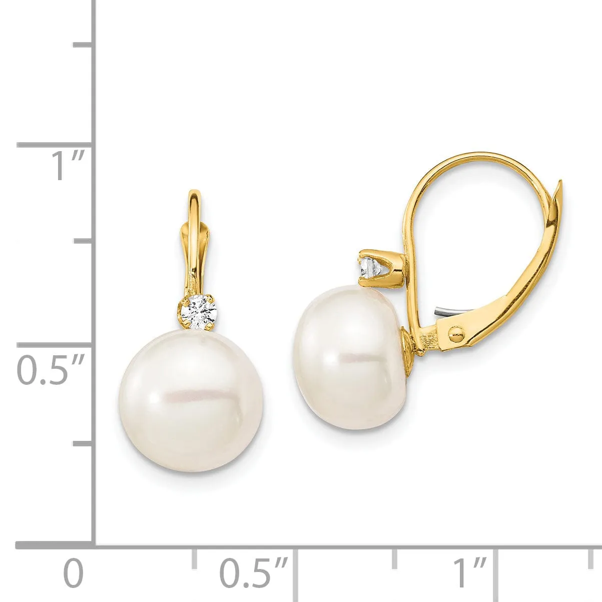 14k Yellow Gold Freshwater Pearl Earring